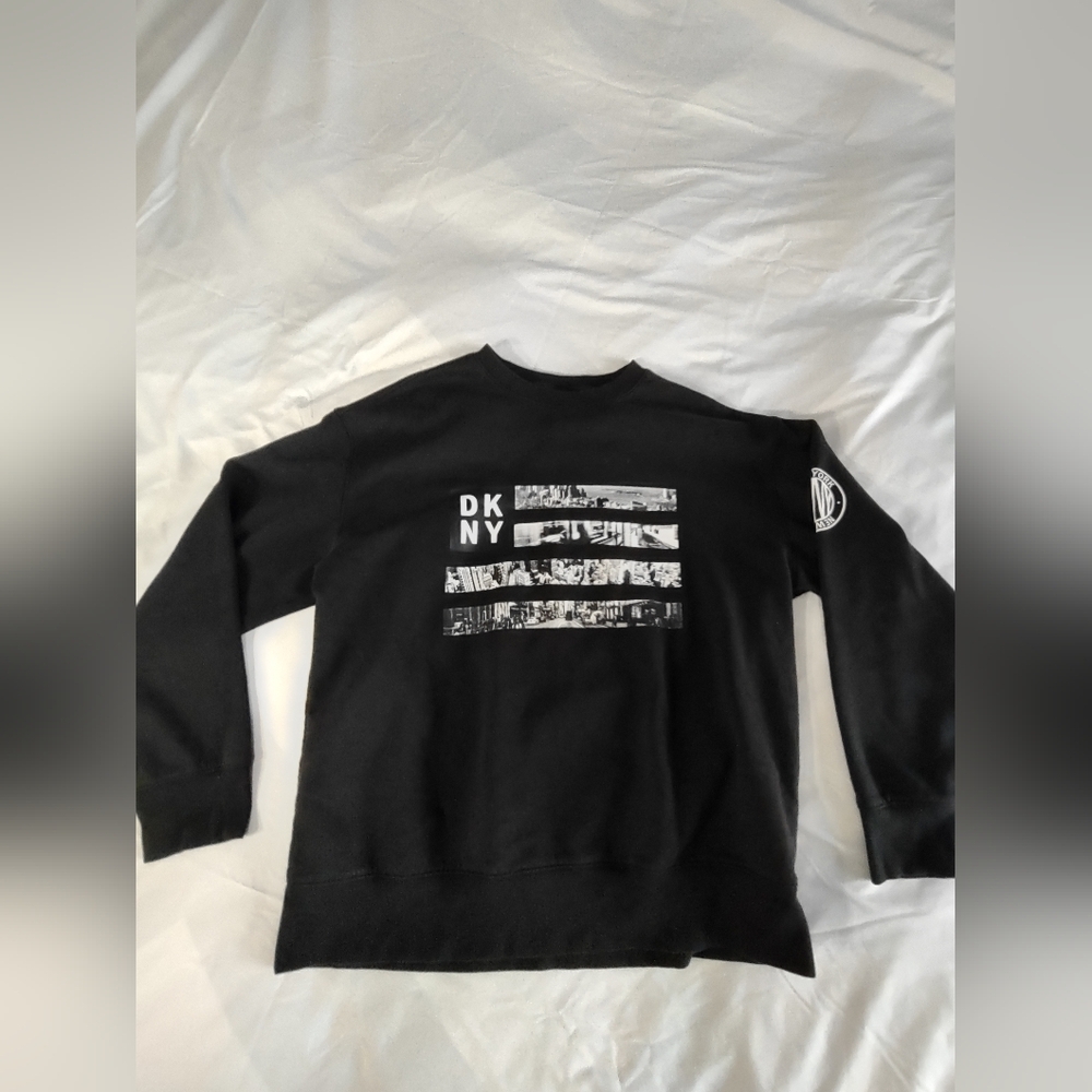 DKNY Black Graphic Crewneck Sweater